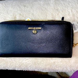Michael Kors Black Vegan Leather Wallet